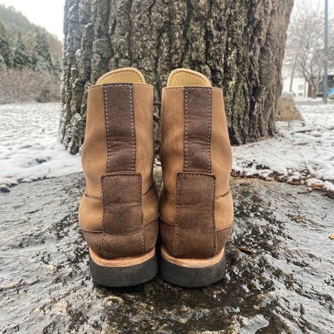 Fish Creek Moccasin Hardsole Boot in Khaki Suede