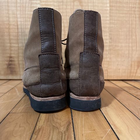 Fish Creek Moccasin Hardsole Boot in Khaki Suede