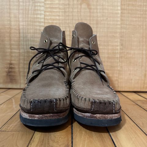 Fish Creek Moccasin Hardsole Boot in Khaki Suede