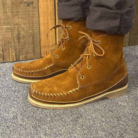 Fish Creek Moccasin 6” Boot in Rusty Brown Suede