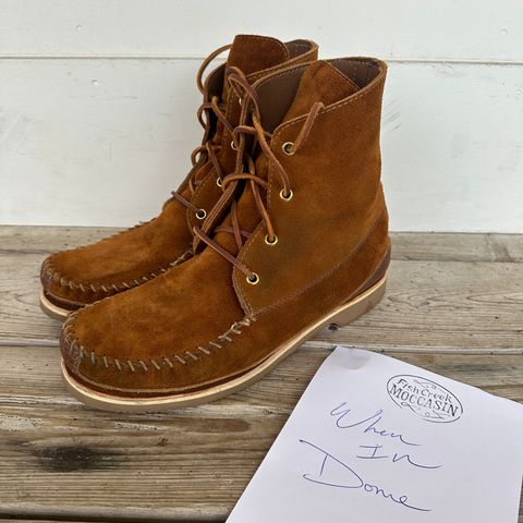 Fish Creek Moccasin 6” Boot in Rusty Brown Suede