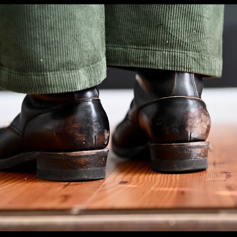 View photo of Rolling Dub Trio Griffin 8.5" Plain Toe Boots in Maryam Black Horsebutt