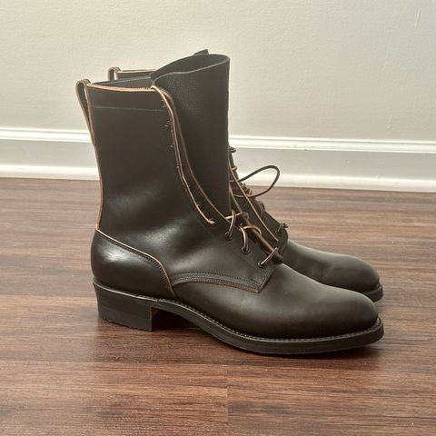 Rolling Dub Trio Griffin 8.5" Plain Toe Boots in Maryam Black Horsebutt