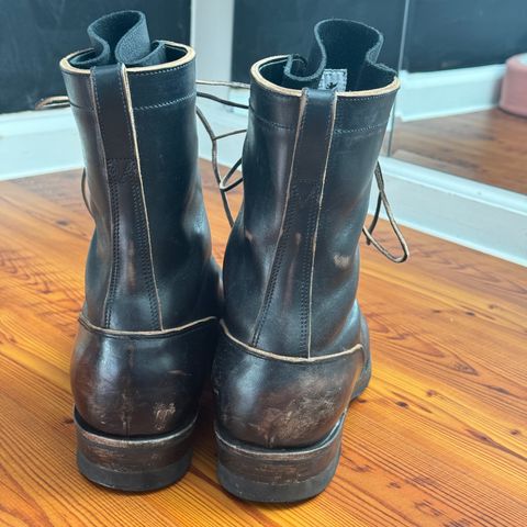 Rolling Dub Trio Griffin 8.5" Plain Toe Boots in Maryam Black Horsebutt