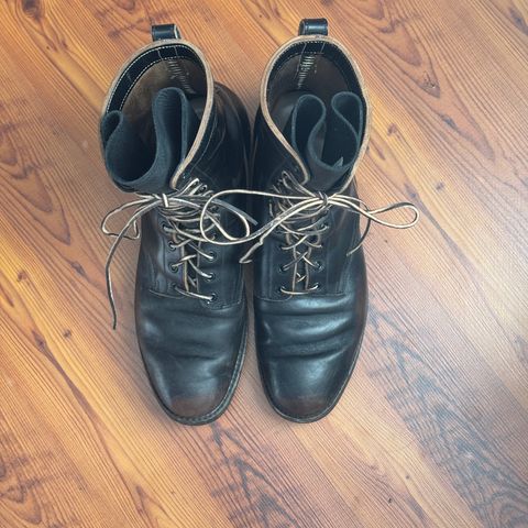 Rolling Dub Trio Griffin 8.5" Plain Toe Boots in Maryam Black Horsebutt