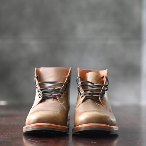 Viberg Wholecut Derby Boot in Horween Calvados Shell Cordovan