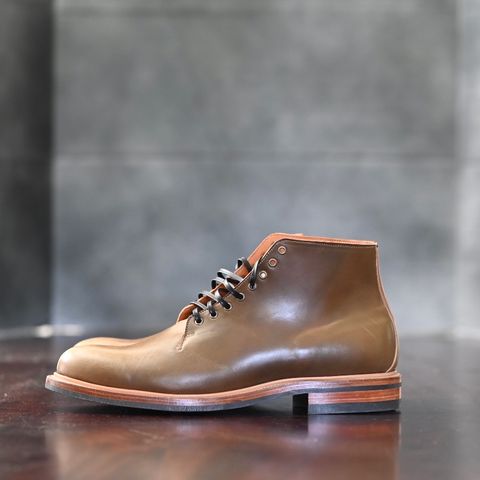 Viberg Wholecut Derby Boot in Horween Calvados Shell Cordovan