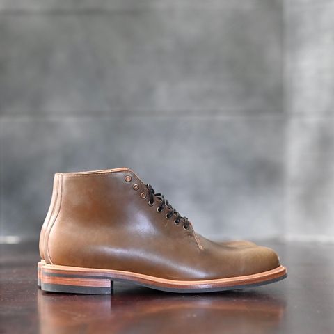 Viberg Wholecut Derby Boot in Horween Calvados Shell Cordovan