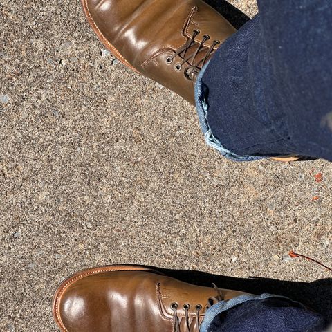 Viberg Wholecut Derby Boot in Horween Calvados Shell Cordovan