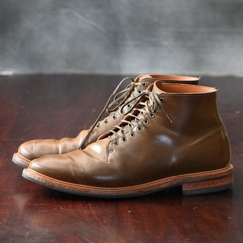Viberg Wholecut Derby Boot in Horween Calvados Shell Cordovan