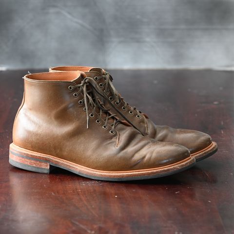 Viberg Wholecut Derby Boot in Horween Calvados Shell Cordovan