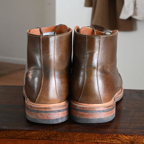 Viberg Wholecut Derby Boot in Horween Calvados Shell Cordovan