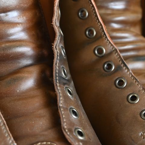 Viberg Wholecut Derby Boot in Horween Calvados Shell Cordovan
