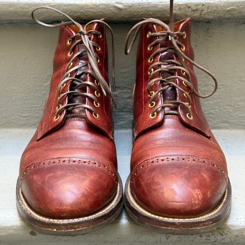 Grant Stone Garrison Boot in Gallun Red Waxed Deer