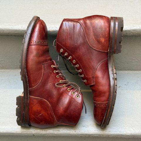 Grant Stone Garrison Boot in Gallun Red Waxed Deer
