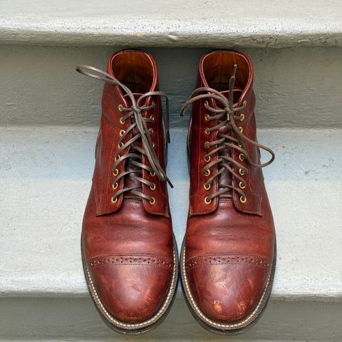 Grant Stone Garrison Boot in Gallun Red Waxed Deer