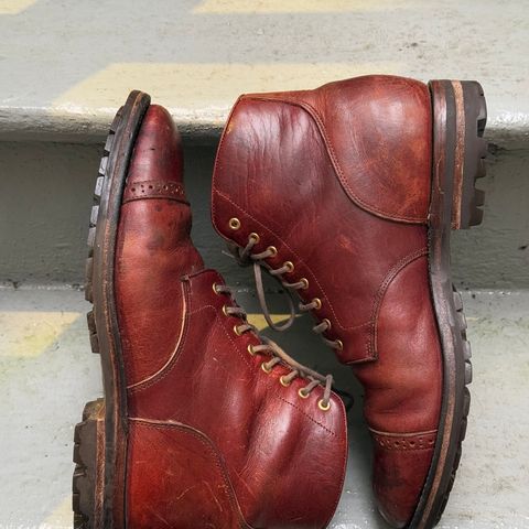 Grant Stone Garrison Boot in Gallun Red Waxed Deer