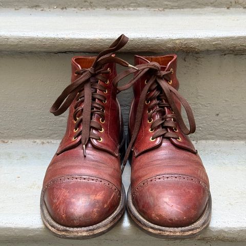 Grant Stone Garrison Boot in Gallun Red Waxed Deer
