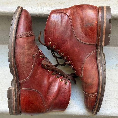Grant Stone Garrison Boot in Gallun Red Waxed Deer