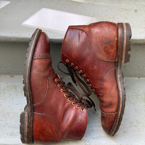 Grant Stone Garrison Boot in Gallun Red Waxed Deer