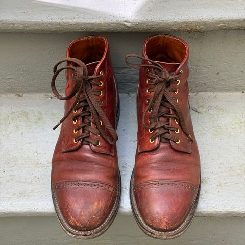 Grant Stone Garrison Boot in Gallun Red Waxed Deer