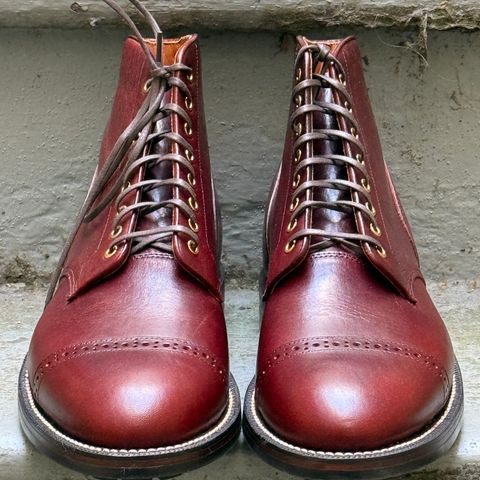 Grant Stone Garrison Boot in Gallun Red Waxed Deer