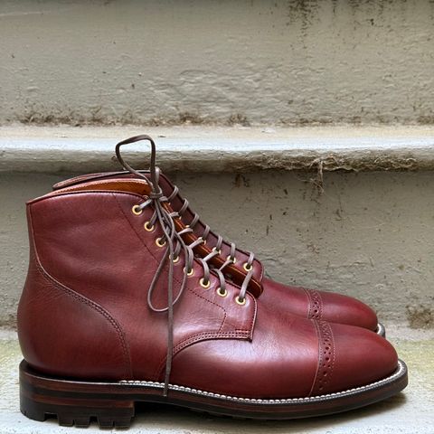 Grant Stone Garrison Boot in Gallun Red Waxed Deer
