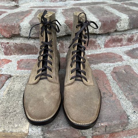 View photo of NF Bootmaker Belmont Boot in C.F. Stead Milkshake Desert Oasis Waxed Suede