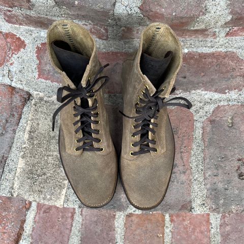 View photo of NF Bootmaker Belmont Boot in C.F. Stead Milkshake Desert Oasis Waxed Suede