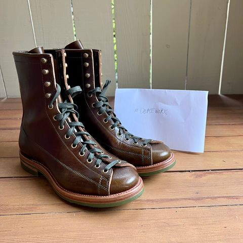 Flame Panda Monkey Boot in Shinki Olive Oiled Horsebutt
