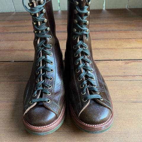 Flame Panda Monkey Boot in Shinki Olive Oiled Horsebutt