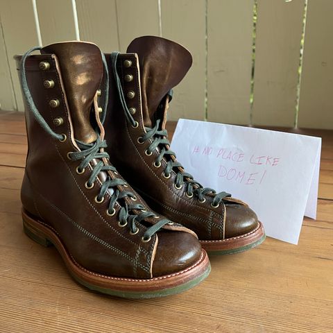 Flame Panda Monkey Boot in Shinki Olive Oiled Horsebutt