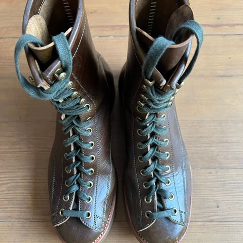 Flame Panda Monkey Boot in Shinki Olive Oiled Horsebutt