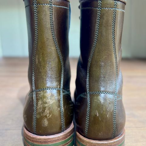 Flame Panda Monkey Boot in Shinki Olive Oiled Horsebutt
