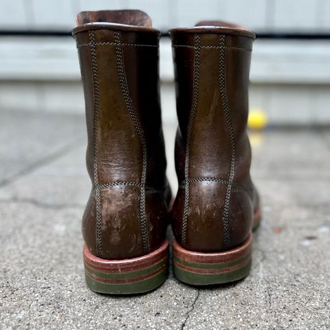Flame Panda Monkey Boot in Shinki Olive Oiled Horsebutt