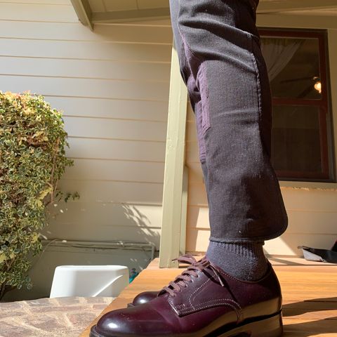 Alden Plain Toe Derby in Horween Color 8 Shell Cordovan