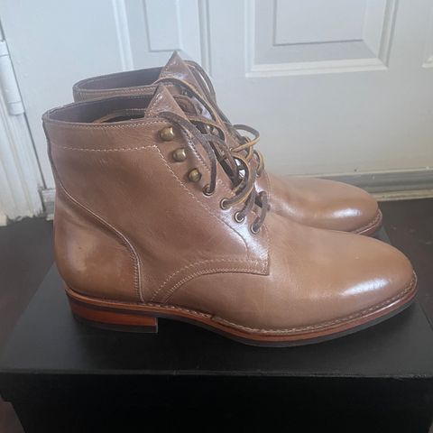 View photo of Blkbrd Shoemaker Rudiger Service Boot in Horween Natural Chromexcel