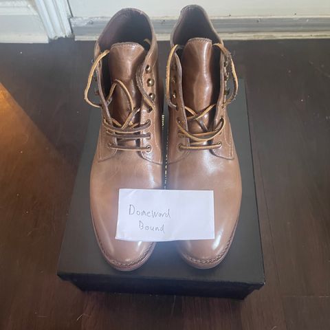 View photo of Blkbrd Shoemaker Rudiger Service Boot in Horween Natural Chromexcel