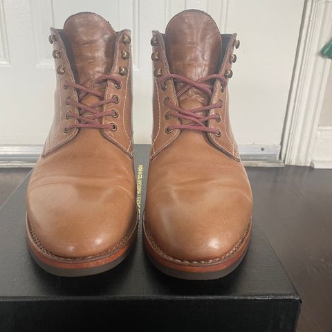View photo of Blkbrd Shoemaker Rudiger Service Boot in Horween Natural Chromexcel