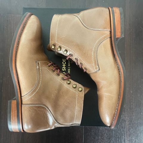 View photo of Blkbrd Shoemaker Rudiger Service Boot in Horween Natural Chromexcel