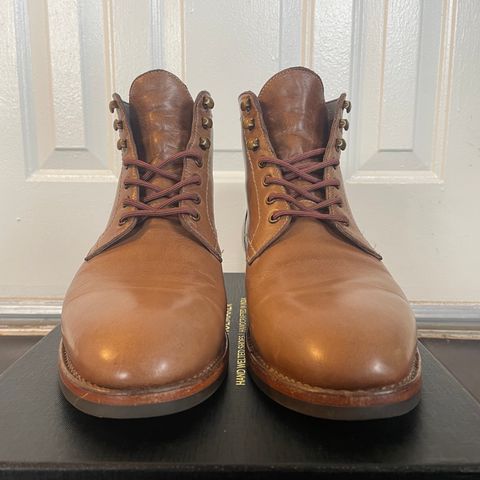 View photo of Blkbrd Shoemaker Rudiger Service Boot in Horween Natural Chromexcel