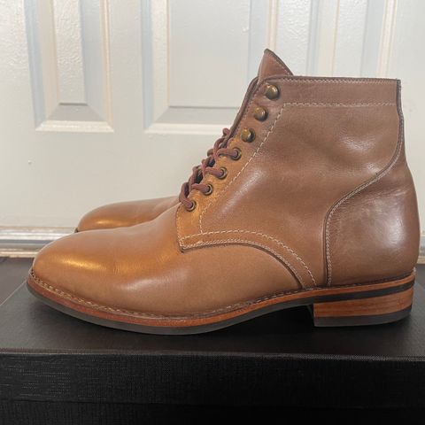 View photo of Blkbrd Shoemaker Rudiger Service Boot in Horween Natural Chromexcel