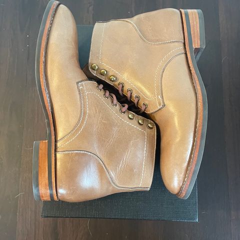 View photo of Blkbrd Shoemaker Rudiger Service Boot in Horween Natural Chromexcel