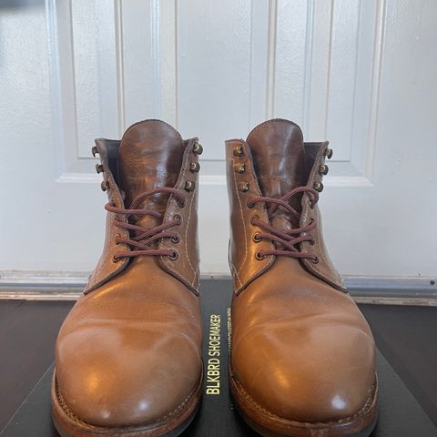 View photo of Blkbrd Shoemaker Rudiger Service Boot in Horween Natural Chromexcel