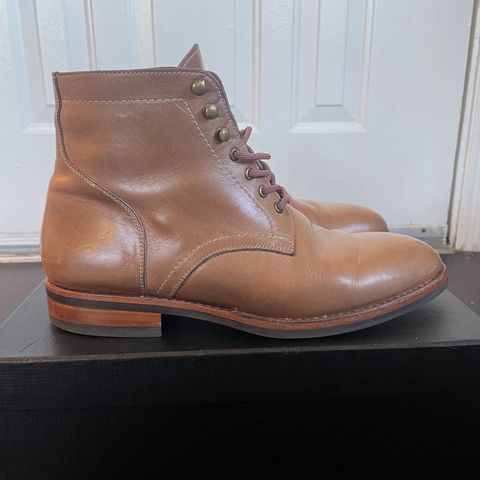 View photo of Blkbrd Shoemaker Rudiger Service Boot in Horween Natural Chromexcel