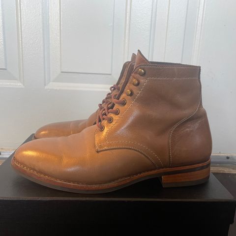 View photo of Blkbrd Shoemaker Rudiger Service Boot in Horween Natural Chromexcel
