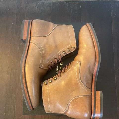 View photo of Blkbrd Shoemaker Rudiger Service Boot in Horween Natural Chromexcel