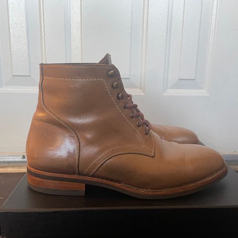 View photo of Blkbrd Shoemaker Rudiger Service Boot in Horween Natural Chromexcel