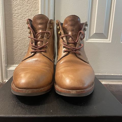 View photo of Blkbrd Shoemaker Rudiger Service Boot in Horween Natural Chromexcel
