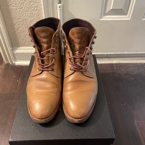 View photo of Blkbrd Shoemaker Rudiger Service Boot in Horween Natural Chromexcel